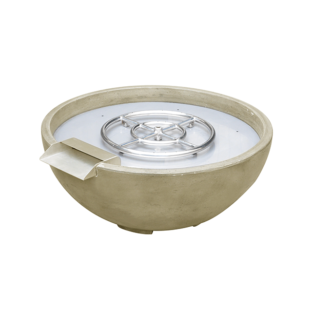 TrueFlame 30" Adobe Series Glass Fiber Reinforced Concrete Gas Fire & Water Bowl - Room By The Tree