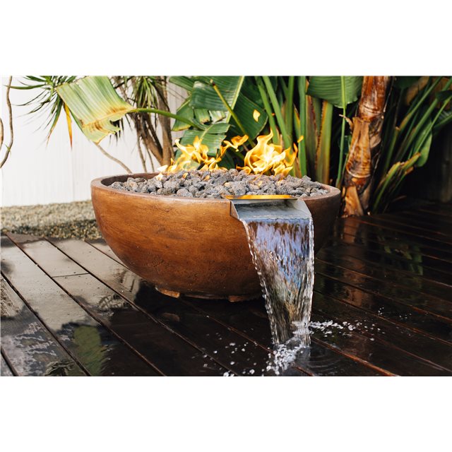 TrueFlame 30" Adobe Series Glass Fiber Reinforced Concrete Gas Fire & Water Bowl - Room By The Tree