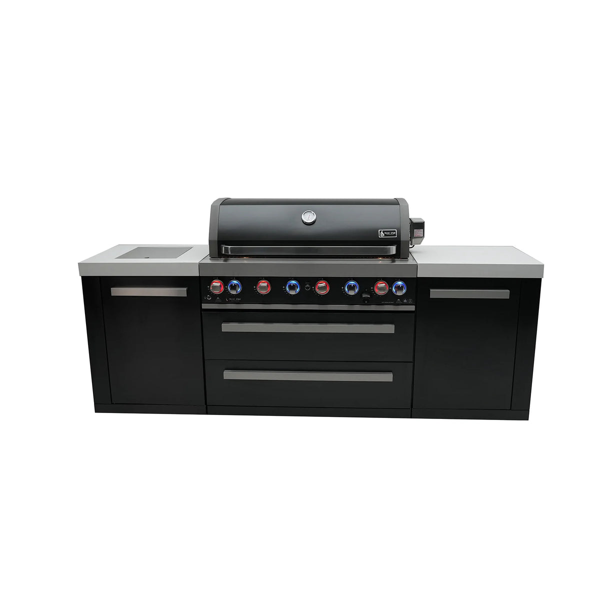 Mont Alpi 805 Deluxe Propane Gas Island Grill W/ Infrared Side Burner & Rotisserie Kit - Stainless Steel - MAi805-D - Room By The Tree