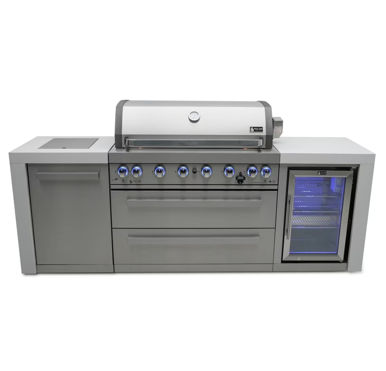 Mont Alpi 400 Deluxe Propane Gas Island Grill W/ Refrigerator Cabinet - MAi400-DFC - Room By The Tree