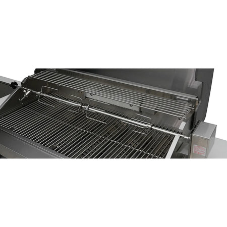 Mont Alpi 94-Inch 805 Deluxe Propane Gas Island Grill with Refrigerator, Infrared Side Burner, & Rotisserie Kit in Black Stainless Steel (MAi805-BSSFC) - Room By The Tree