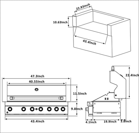 Mont Alpi 805 44-Inch Built-In Propane Gas Grill - MABi805 - Room By The Tree