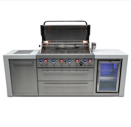 Mont Alpi 400 Deluxe Propane Gas Island Grill W/ Refrigerator Cabinet - MAi400-DFC - Room By The Tree