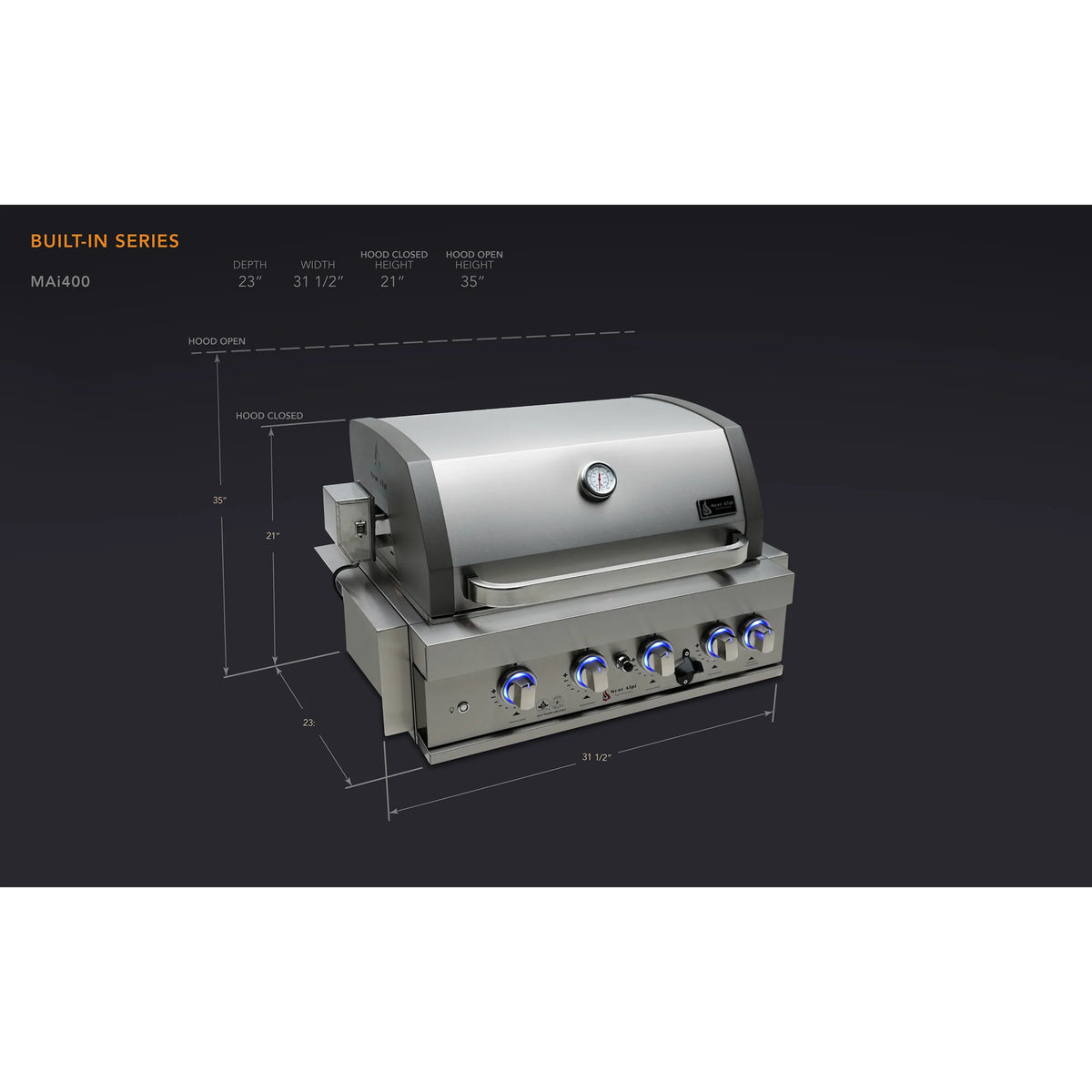 Mont Alpi 400 32-Inch Built-In Propane Gas Grill - MABi400 - Room By The Tree