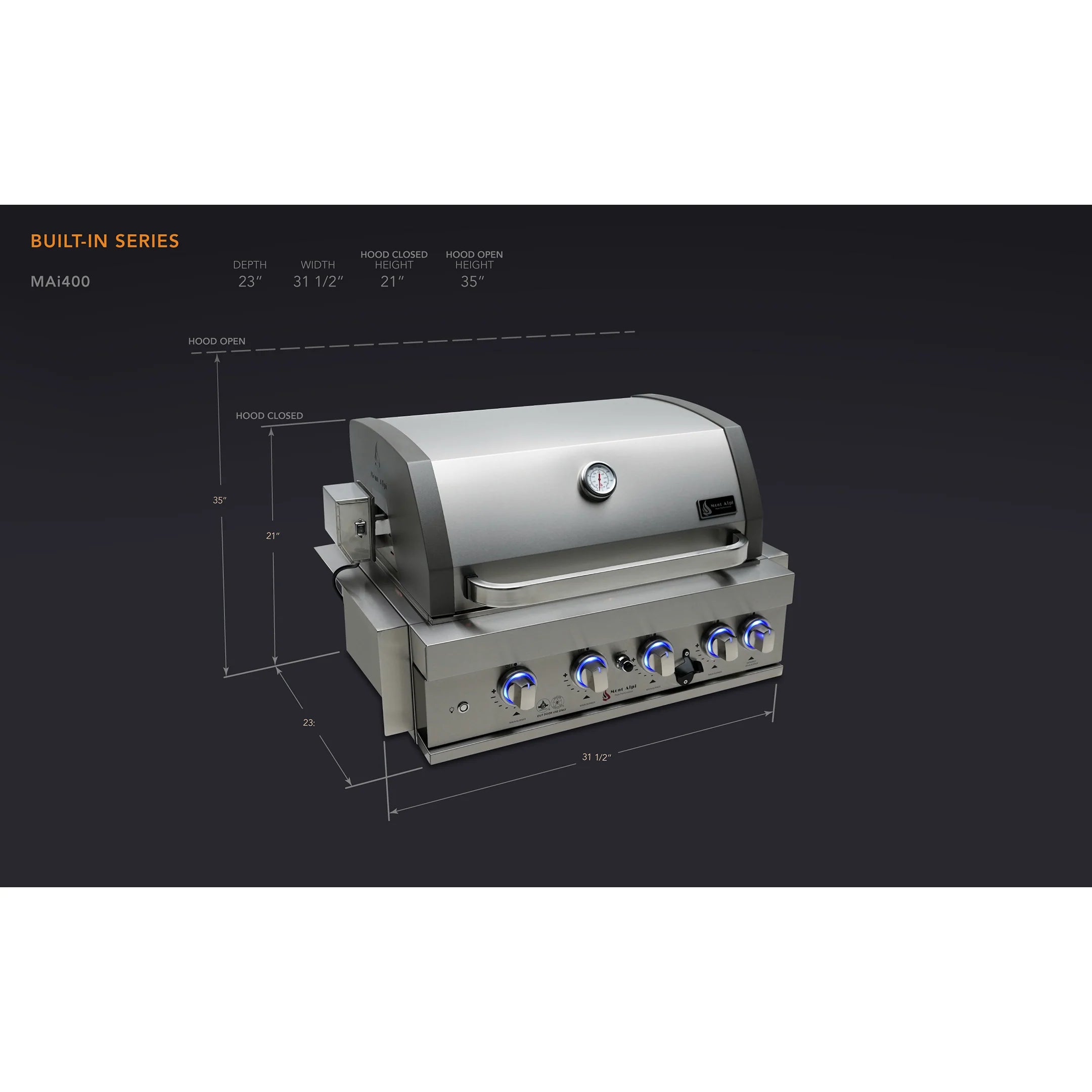 Mont Alpi 400 32-Inch Built-In Propane Gas Grill - MABi400 - Room By The Tree