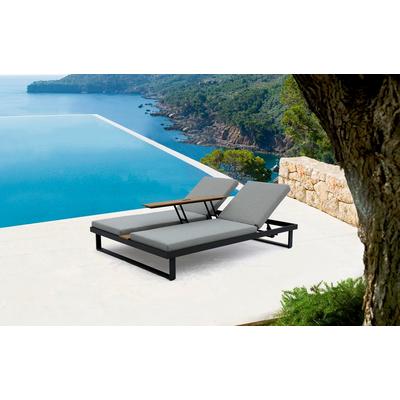 Sandy Double Chaise Lounge Chair with Middle Table & Waterproof Fabric