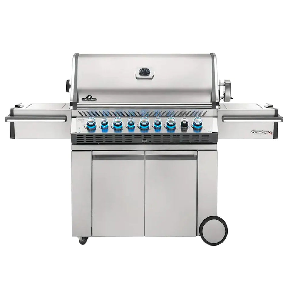 Napoleon Prestige PRO 665 Natural Gas Grill with Infrared Rear Burner and Infrared Side Burner and Rotisserie Kit
