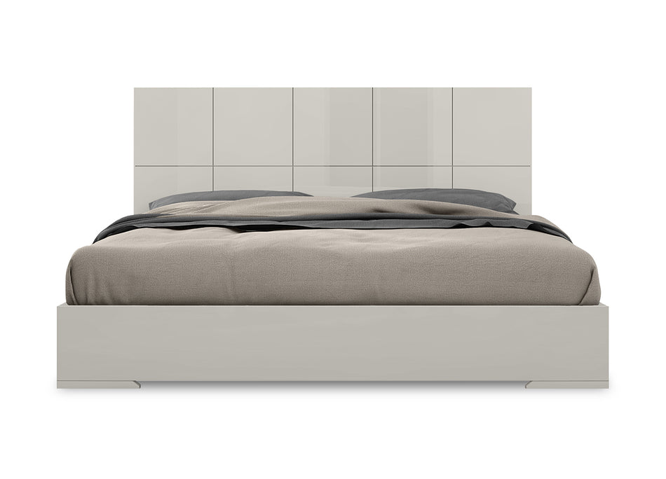 Anna White Squares Design Headboard Bed - Whiteline Modern