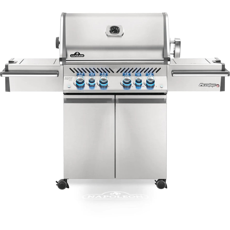 Napoleon Prestige PRO 500 Natural Gas Grill with Infrared Rear Burner and Infrared Side Burners and Rotisserie Kit