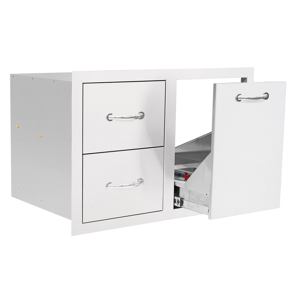 Summerset SSDC2-33LP Propane Tank/Trash Pullout & Double Drawer Combo, 33-Inch
