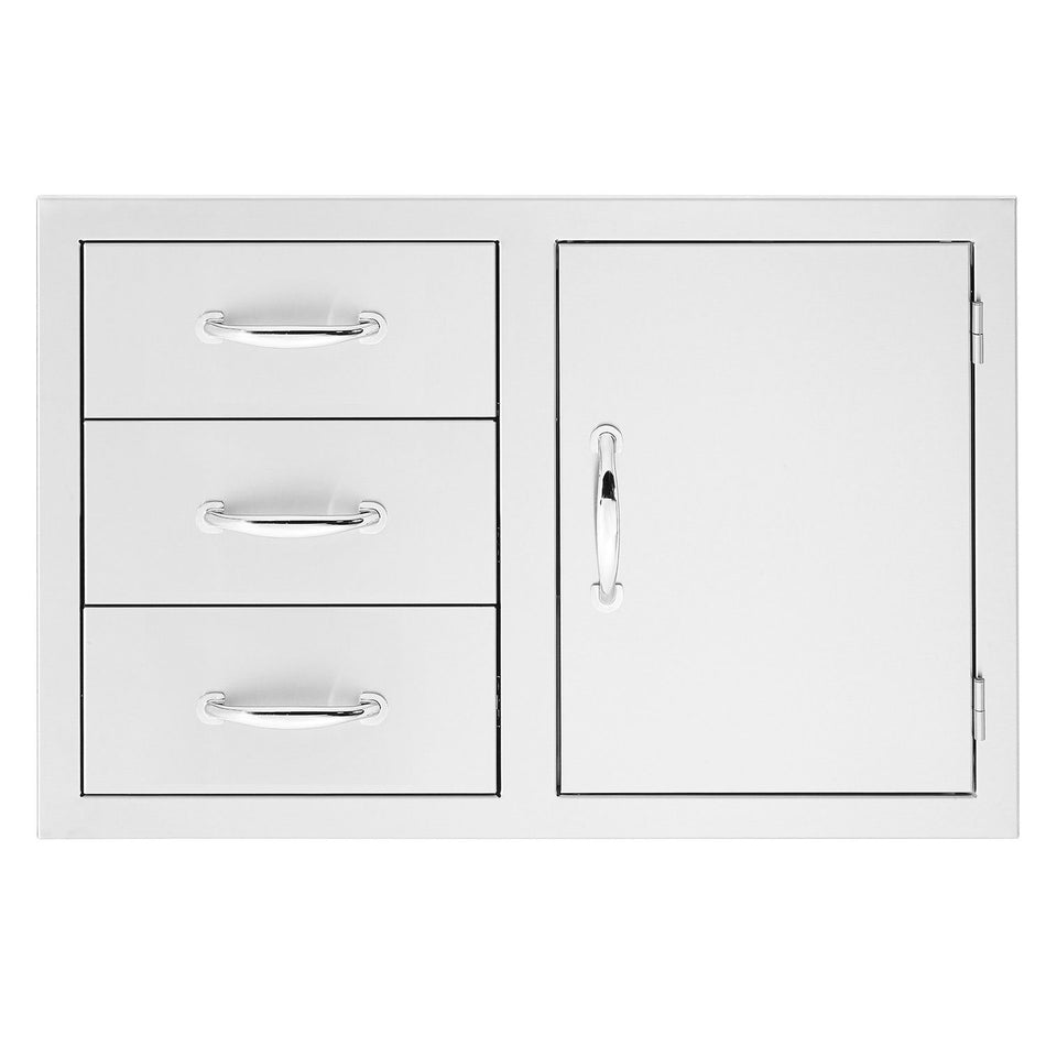 Summerset SSDC3-33 Access Door & Triple Drawer Combo, Stainless Steel, 33-Inch