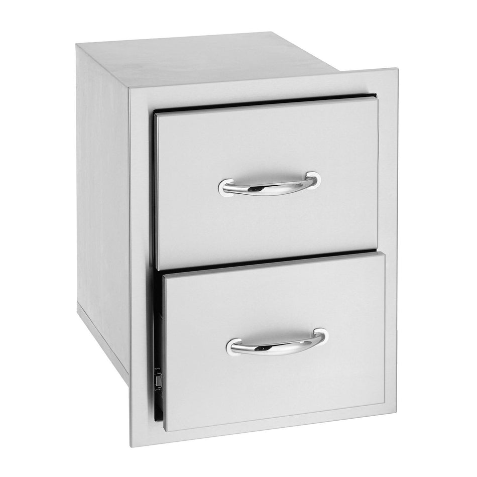 Summerset SSDR2-17 Vertical Double Drawers, Stainless Steel, 17x22-Inch