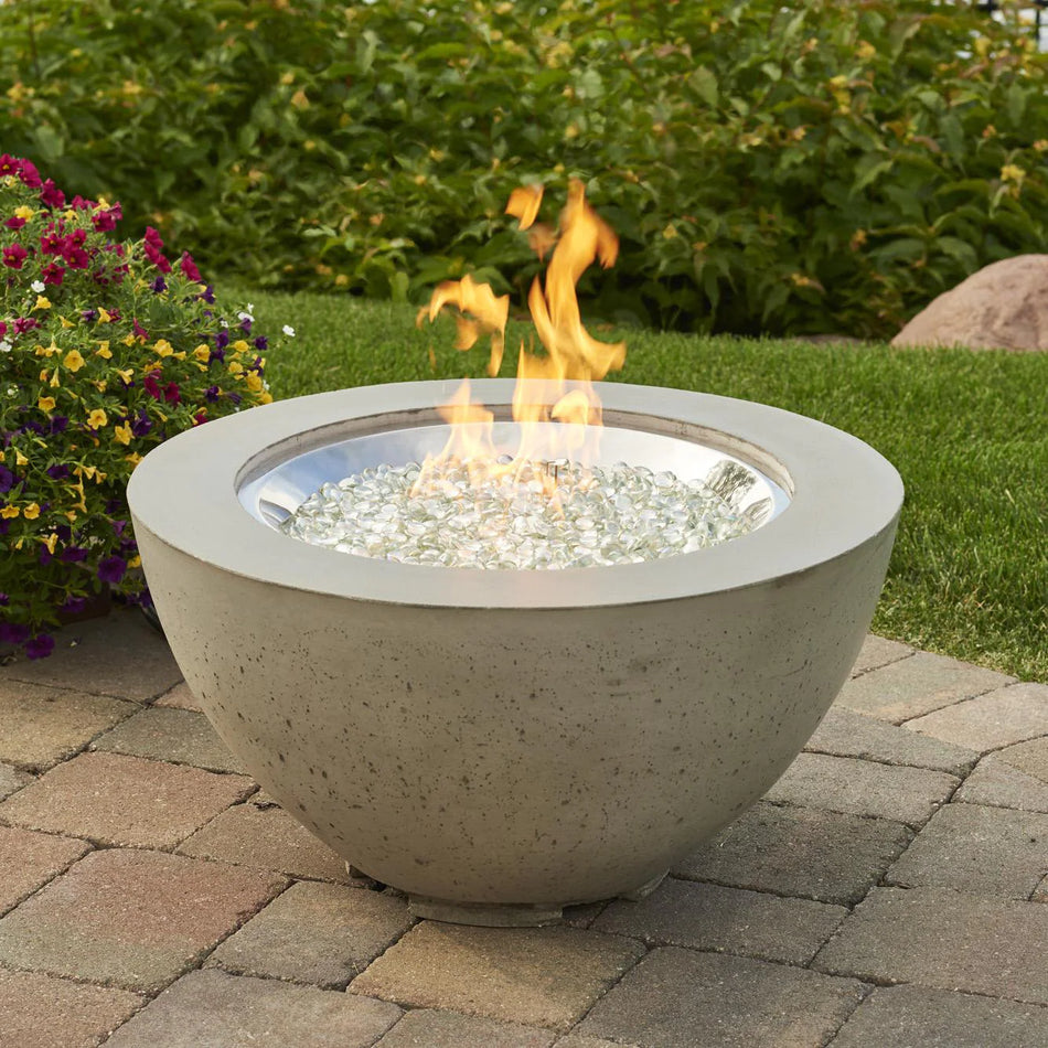 The Outdoor GreatRoom Company Cove 29-Inch Round Propane Gas Fire Pit Bowl with 20-Inch Crystal Fire Burner - Natural Grey - CV-20