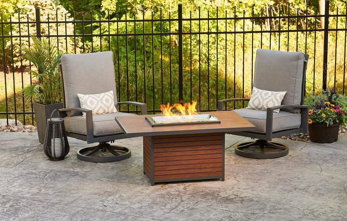 Kenwood 50-Inch Rectangular Propane Gas Fire Pit Table with 24-Inch Crystal Fire Burner - The Outdoor GreatRoom Company - KW-1224-19-K - Room By The Tree 