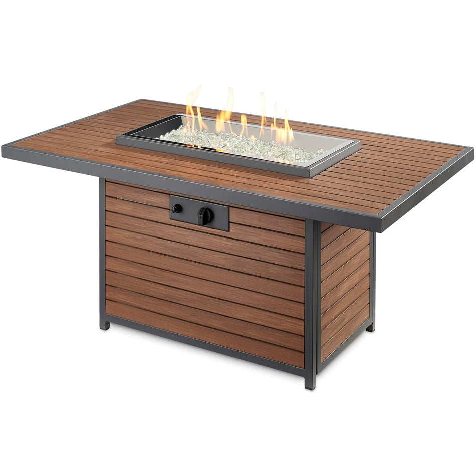 Kenwood 50-Inch Rectangular Propane Gas Fire Pit Table with 24-Inch Crystal Fire Burner - The Outdoor GreatRoom Company - KW-1224-19-K - Room By The Tree 