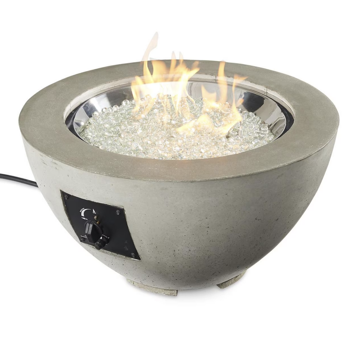 The Outdoor GreatRoom Company Cove 29-Inch Round Propane Gas Fire Pit Bowl with 20-Inch Crystal Fire Burner - Natural Grey - CV-20 - Room By The Tree 