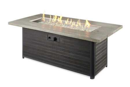 The Outdoor GreatRoom Company CR-1242-K Cedar Ridge Gas Fire Pit Table, Rectangular, 32x61-Inches - Room By The Tree 