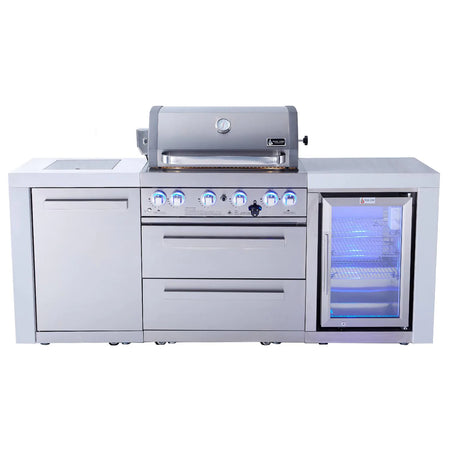 Mont Alpi 400 Deluxe Propane Gas Island Grill W/ Refrigerator Cabinet - MAi400-DFC - Room By The Tree 