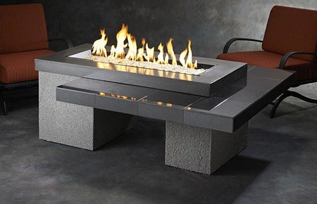 Uptown Black Linear Gas Fire Pit Table (UPT-1242) - Room By The Tree 