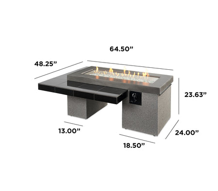 Uptown Black Linear Gas Fire Pit Table (UPT-1242) - Room By The Tree 